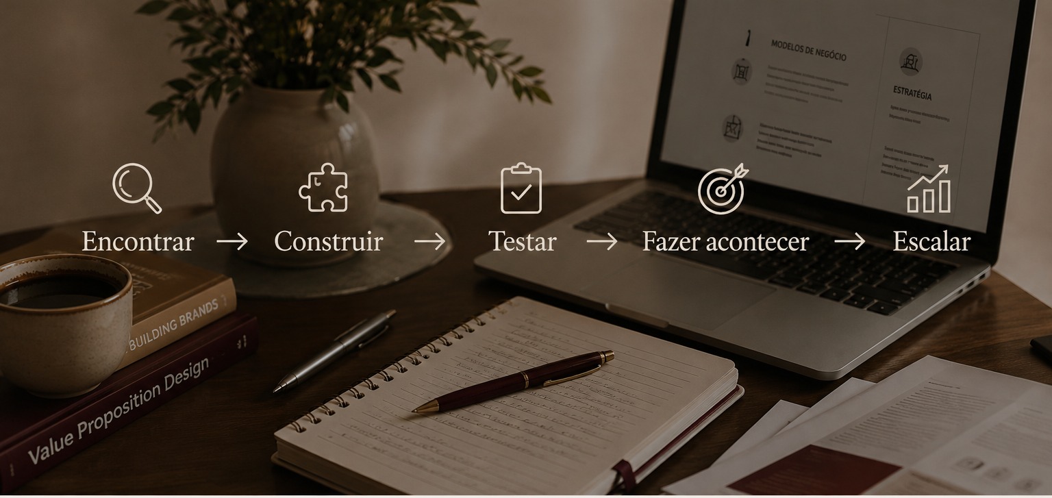 Mesa de trabalho com cadernos, livros e materiais de negócios